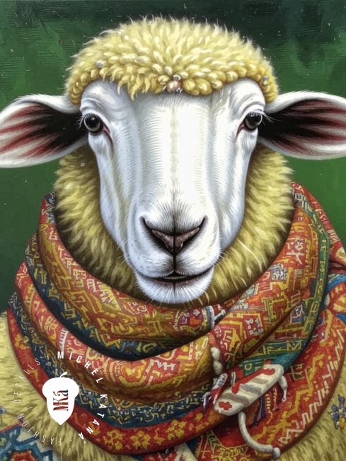 VERT-KILT-NATIVE, длиный ШАРФ из мягчайшей шерсти MERINOS из пряжи средней тяжести, коллекционная линия CONFRONTATION (Собственный Взгляд) F3-TQ.W220_VI-20-25/VERT
